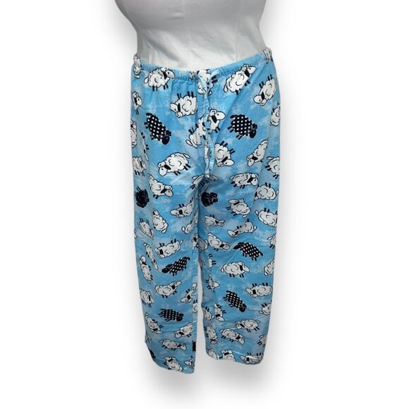 PJ Studio Women’s XL Cotton Flannel Blue Sheep Print Pajama Set - Picture 4 of 10